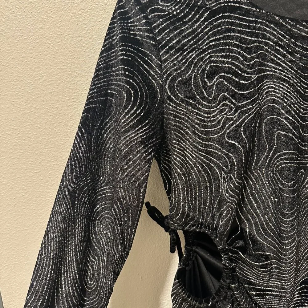 🎀H&M Divided Black Swirl Sparkly Mini Dress - Black - Picture 5 of 9
